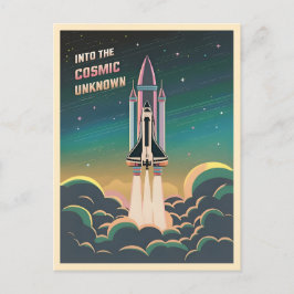 Cartão Postal Retro Gráfico LoFi Cósmico Retroonda Vaivém Espaci