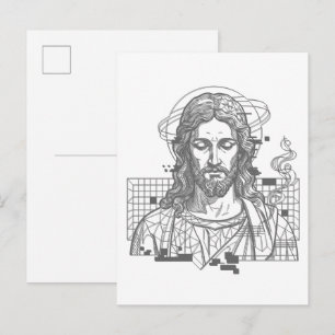 Cartão Postal Retro Grid Jesus Rei dos Reis Apocalipse 19:16