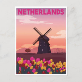 Cartão Postal Retro Holandês viagens vintage