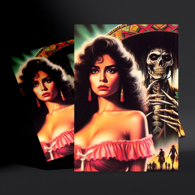 Cartão Postal Retro Horror Mulher (Criador carregado)