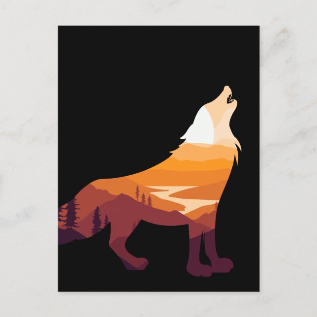 Cartão Postal Retro Howf Landscape Wilderness Sunset (Frente)
