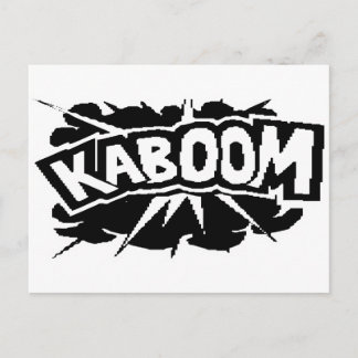 Cartão Postal Retro KABOOM! Explosão - Preto e Branco