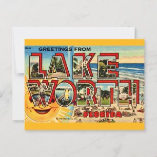 Cartão Postal Retro Lago Worth Florida