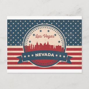 Cartão Postal Retro Las Vegas Skyline