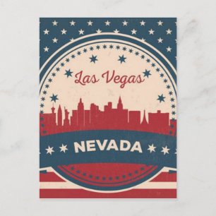 Cartão Postal Retro Las Vegas Skyline