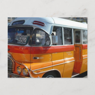 Cartão Postal Retro Malta bus
