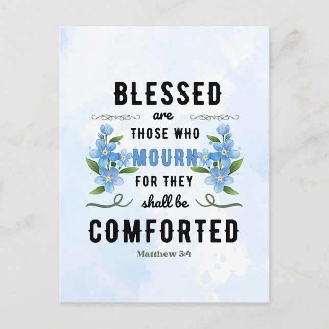 Cartão Postal Retro Matthew 5:4 Verso da Bíblia (Frente)