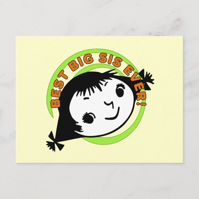 Cartão Postal Retro Melhor Irmã Nunca (Frente)