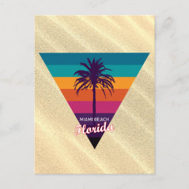 Cartão Postal Retro Miami Beach Viagem