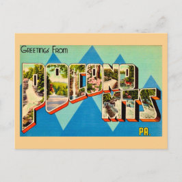 Cartão postal retrô Montanhas Pocono 