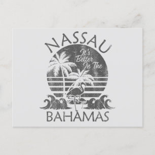 Cartão Postal Retro Nassau Bahamas Pós-Cartaz Cruise
