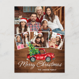 Cartão Postal Retro Natal Red Truck Russ 4 FOTO Saudação