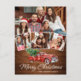 Cartão Postal Retro Natal Red Truck Russ 4 FOTO Saudação