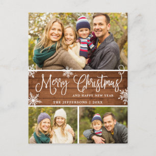 Cartão Postal Retro Natal Red Truck Russo 3 FOTO Saudação