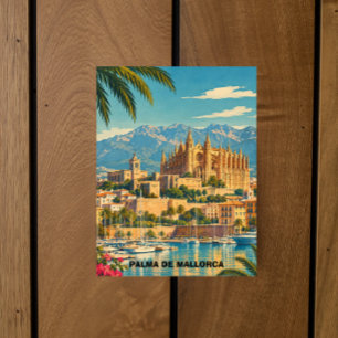 Cartão Postal Retro Palma de Maiorca Ilhas Baleares Viagem Vinta