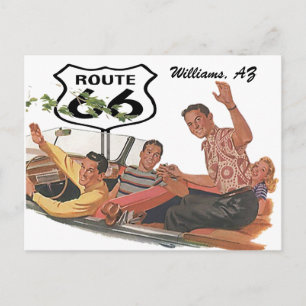 Cartão Postal Retro Parada na Rota 66 Promoção Via