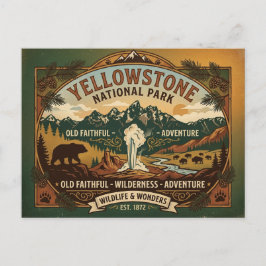 Cartão Postal Retro Parque Nacional de Yellowstone