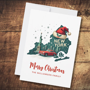 Cartão Postal Retro Personalizado para o Feliz Natal do Estado d