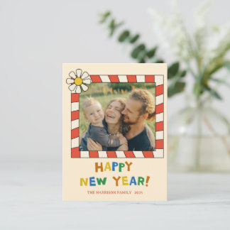 Cartão Postal Retro Pop Frame New Year Photo
