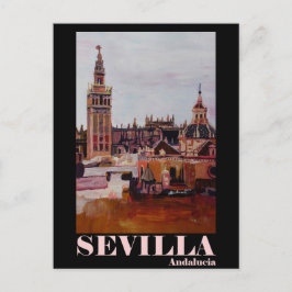 Cartão Postal Retro Poster Sevilla Giralda Andalucia