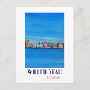 Cartão Postal Retro Poster Willemstad Curacao