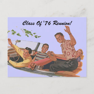 Cartão Postal Retrô Reunião de Turma Amigos Colega