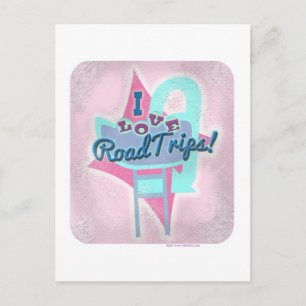 Cartão Postal Retro Roadtrip Love