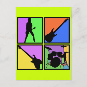 CARTÃO POSTAL RETRO ROCK SQUAARES