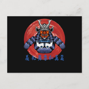 Cartão Postal Retro Samurai Armor- Perfeito Samurai Design