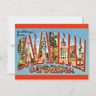 Cartão postal retro Savannah Geórgia