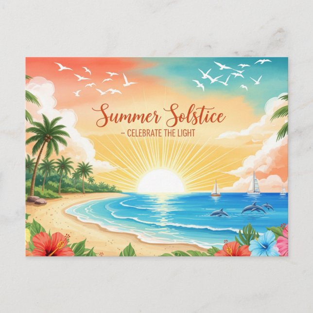 Cartão Postal retro Summer Solstce (Frente)