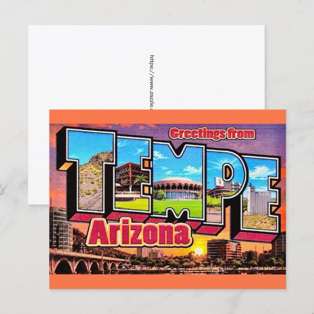Cartão Postal Retro Tempe Arizona (Frente/Verso)