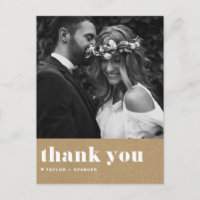 Retro Typografia Kraft Paper Casamento Obrigado