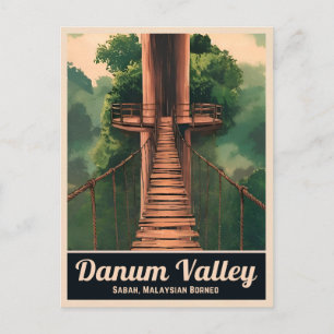 Cartão Postal Retro Viagens vintage Borneo RainForest Malásia