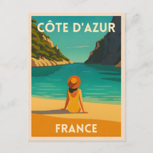 Cartão Postal Retro Viagens vintage francesa Riviera Beach Seasi