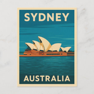 Cartão Postal Retro Viagens vintage Sydney Opera House Austrália