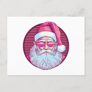 Cartão Postal Retro vintage cor-de-rosa santa claus