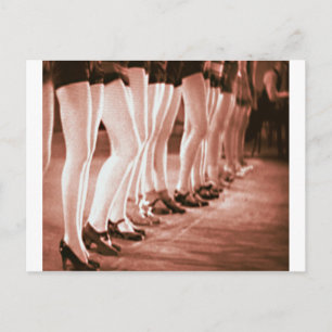 Cartão Postal Retro Vintage Dançando Mulheres Lindas Pernas Dan