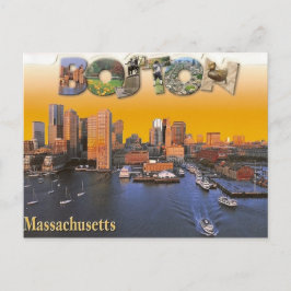 Cartão postal retrô vintage de Boston