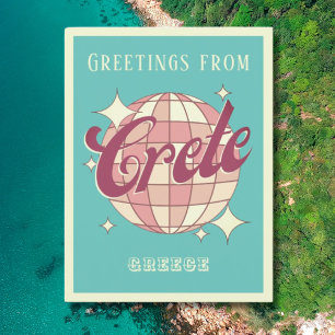Cartão postal retrô vintage de férias em Creta Gré