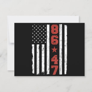 Cartão Postal Retro Vintage EUA Flag 86 47 Anti Trump