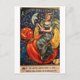 Cartão Postal Retro Vintage Halloween Joyful Halloween