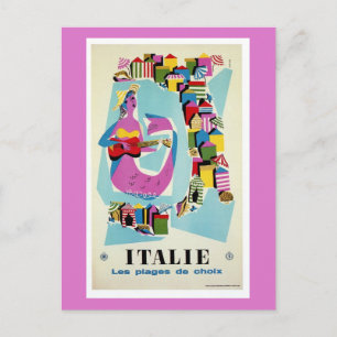 Cartão Postal Retro vintage Itália viagem Publicidade italiana