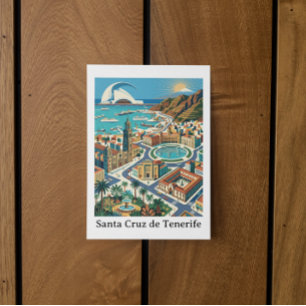Cartão Postal Retro Vintage Santa Cruz de Tenerife Cidade