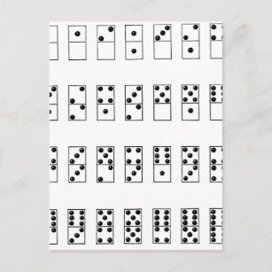 Cartão Postal retro vintage set of dominoes