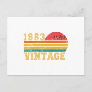 Cartão Postal Retro Vintage Sunset 1963 Aniversário