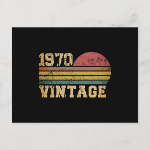 Cartão Postal Retro Vintage Sunset 1970 Aniversário