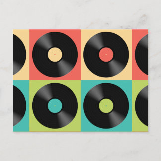 Cartão Postal Retro Vintage Vinyl Record Pop Art