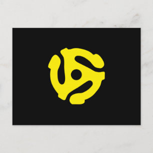 Cartão Postal Retro Vintage Yellow 45 espaçador DJ