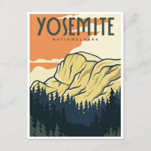 Cartão Postal Retro Yosemite National Park Half Dome California